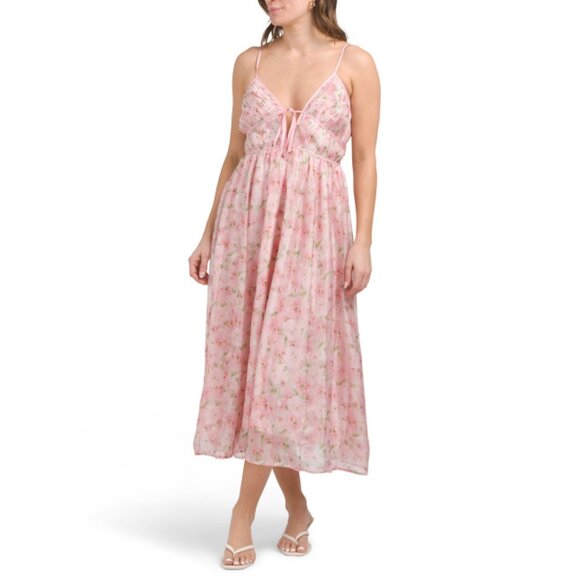 EN SAISON Pink Floral Sedna Midi Dress - Picture 1 of 2